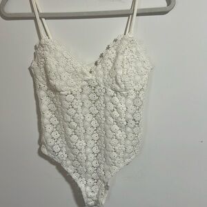 H&M Floral Crochet Bodysuit